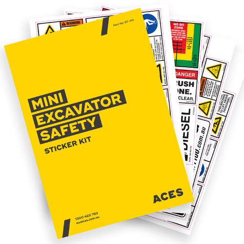 Mini Excavator Safety Sticker Kit