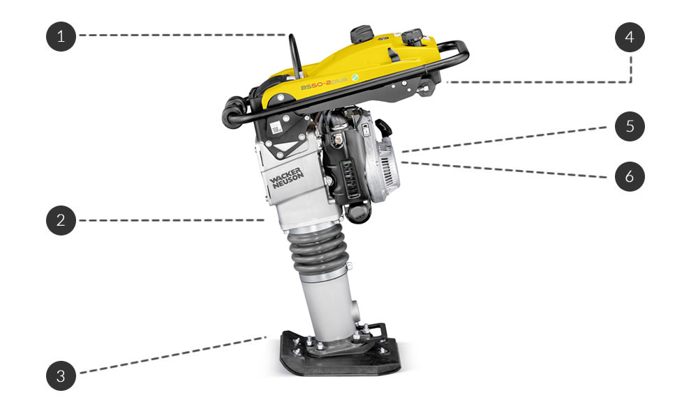Wacker Neuson BS50-2Plus 59kg Trench Rammer, Compaction, Tamper ...